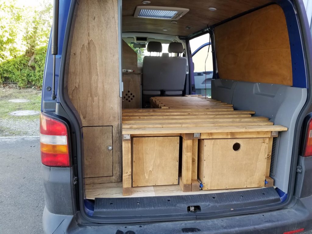 Ein Bett in den Camper selber einbauen. Camper Ausbau