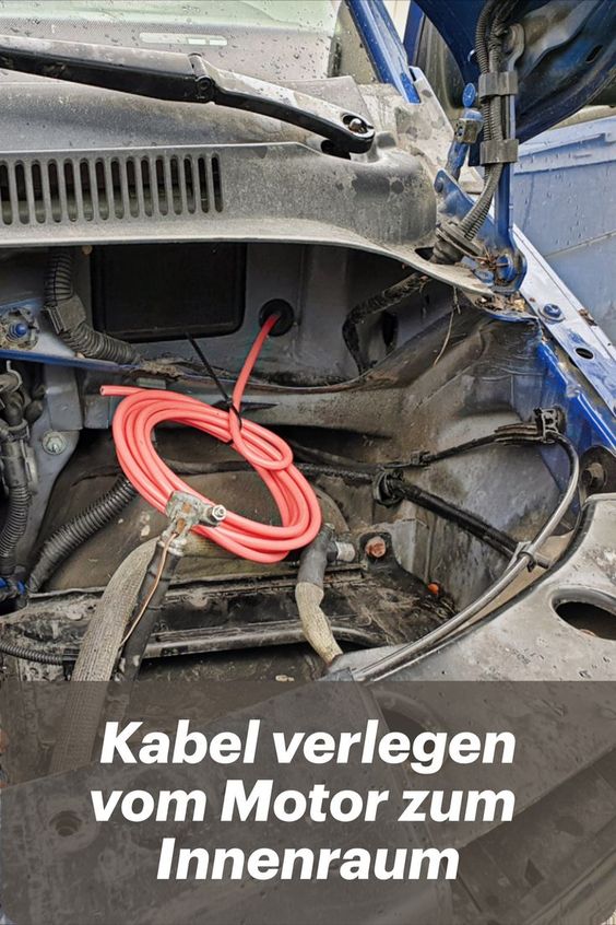 Im VW T5 Kabel vom Motorraum in den Innenraum verlegen Pin